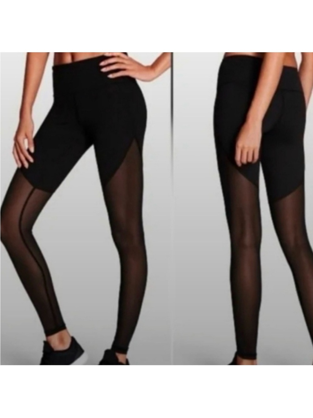 Victoria’s Secret Pink Ultimate Black Mesh Leggings X-small XS